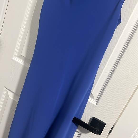 Bright blue modest midi dress, size 8 - Picture 2 of 6